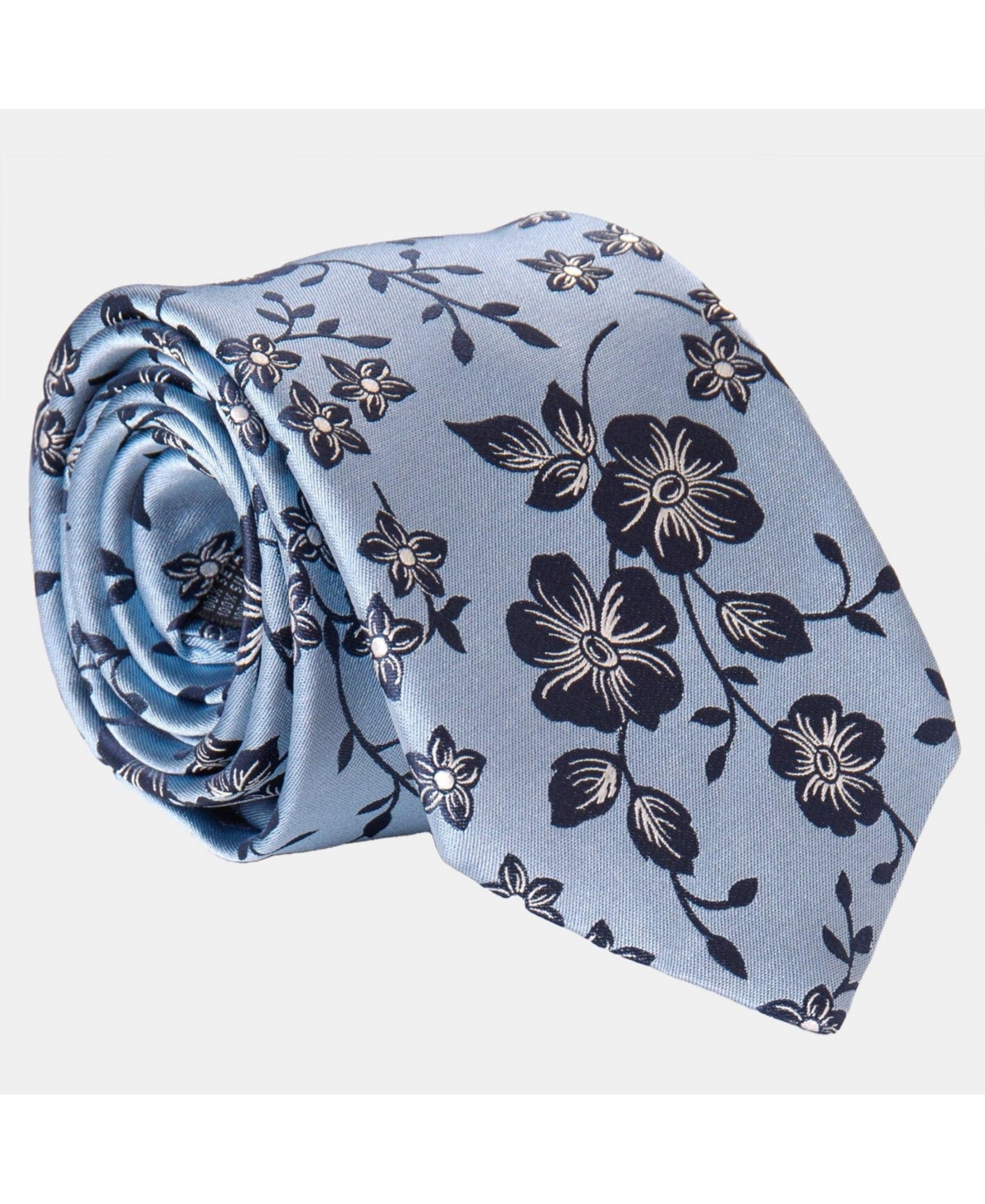 Big & Tall Silvio - Extra Long Silk Jacquard Tie for Men - Sky blue