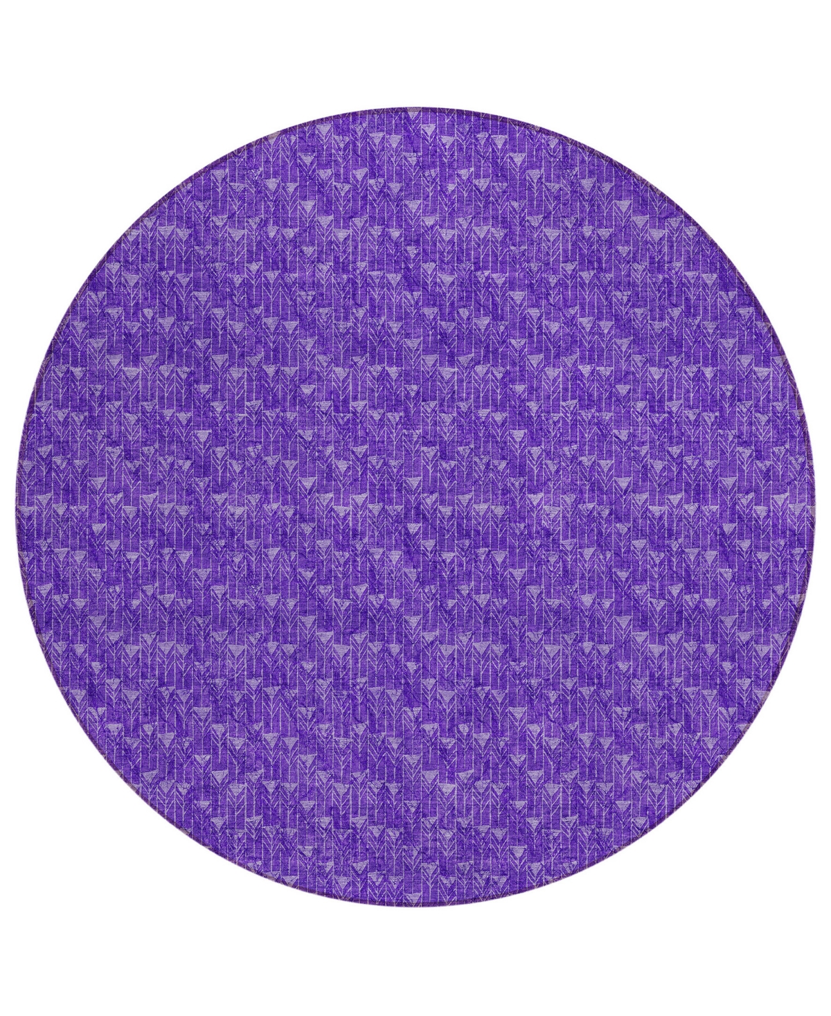 Shop Addison Chantille Machine Washable Acn514 8'x8' Round Area Rug In Purple