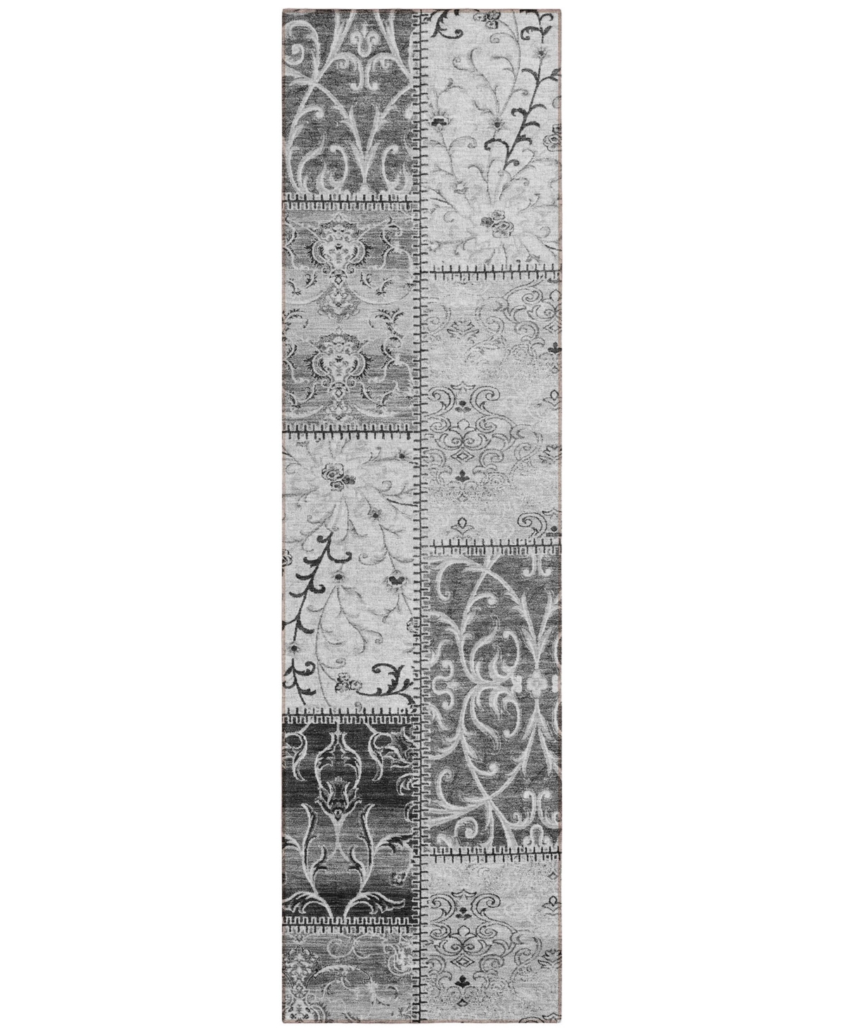 Addison Chantille Machine Washable Acn566 2'3x7'6 Runner Area Rug In Gray