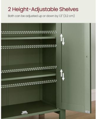 Floor Storage Cabinet for Bathroom with 2 Flexible Shelves and Closed Door