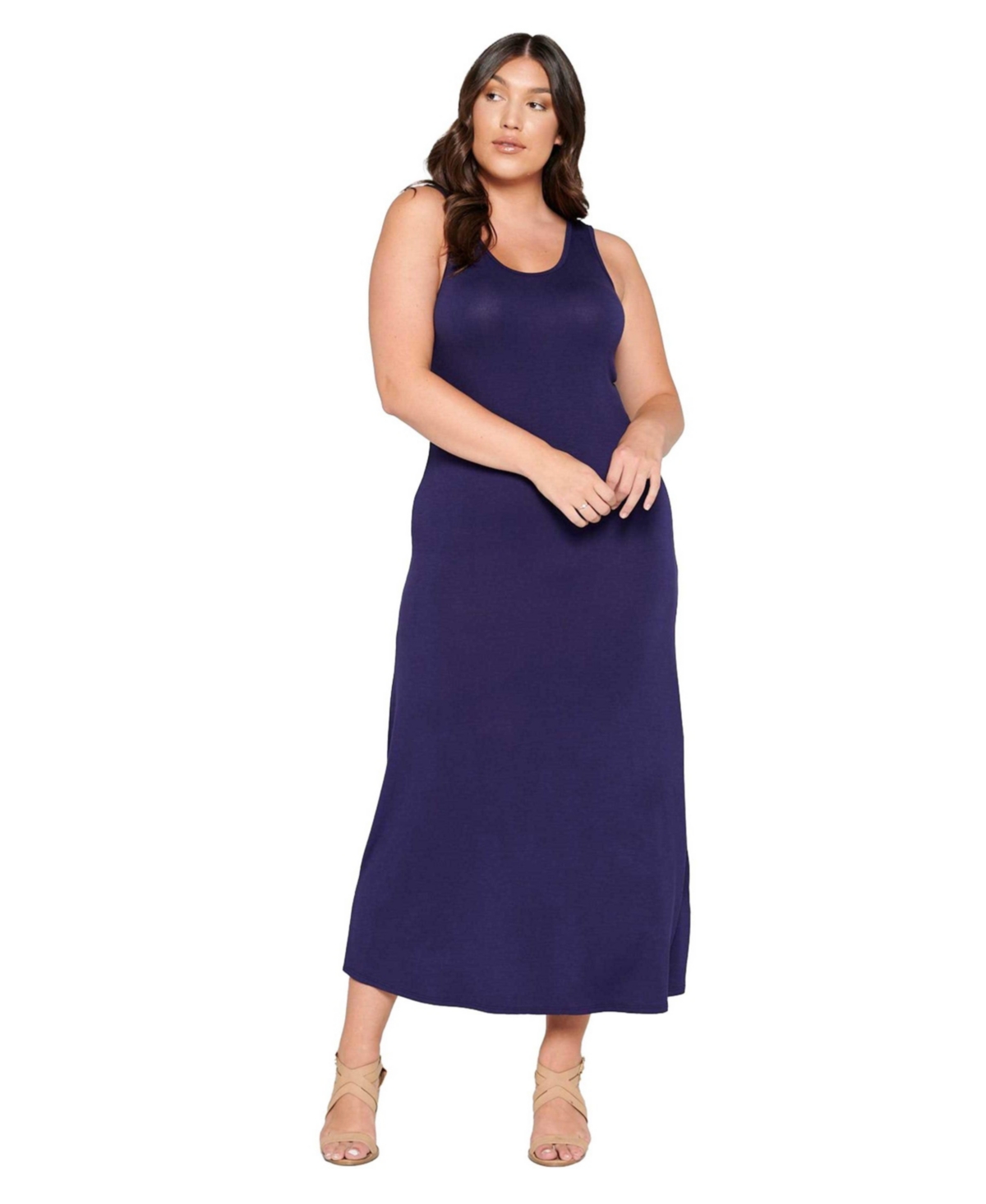 L I V D Plus Size Everyday Essential Tank Maxi Dress
