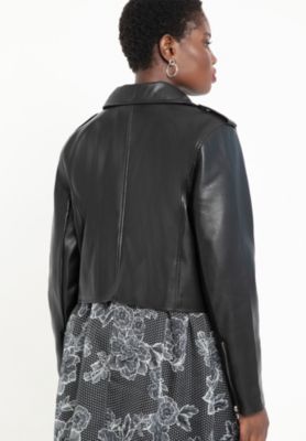 Women's Plus Size Faux Leather Moto Jacket