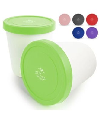 Ice Cream Containers For Homemade Ice Cream - Reusable Ice Cream Pint Container with Lids (2 Pack)