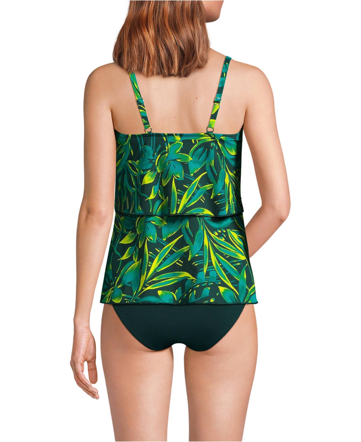 Lands' End Women's Scoop Neck Tiered Tankini Swimsuit Top