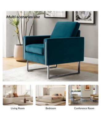 Elastus Modern Club Chair with Metal Legs