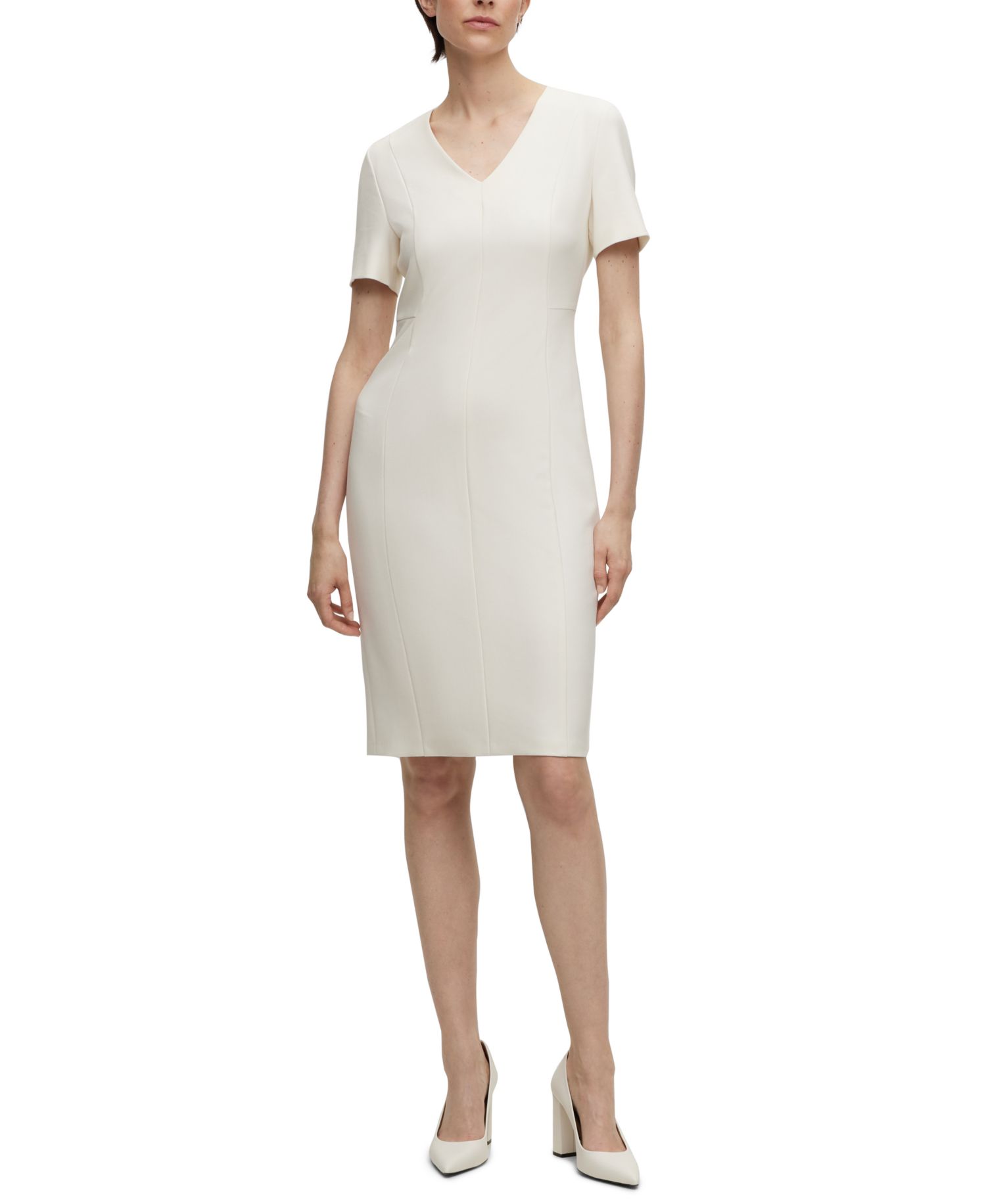 BOSS by Women's Stretch Fabric V-Neck Dress
