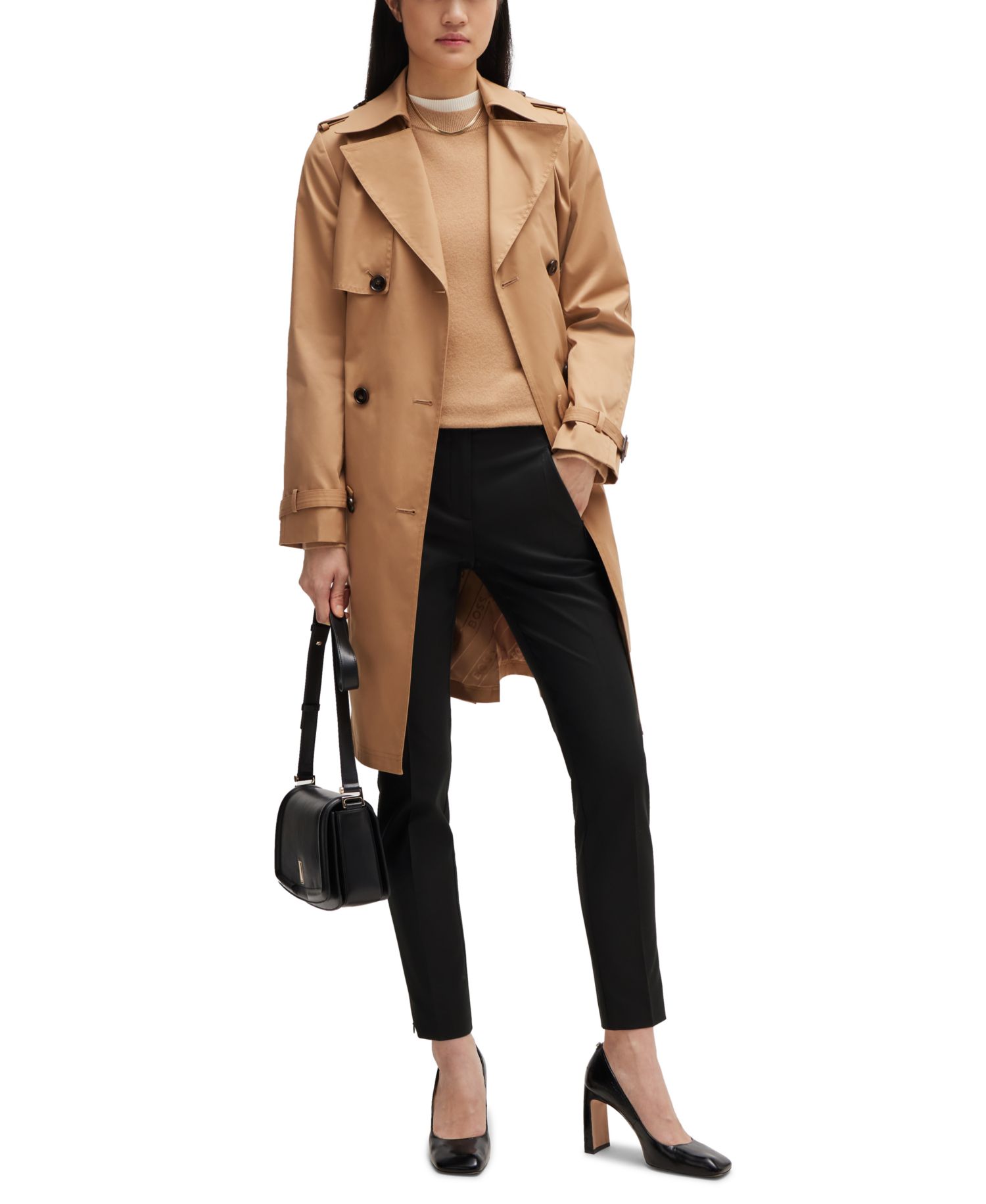 BOSS by Women's Cropped Slim-Fit pants