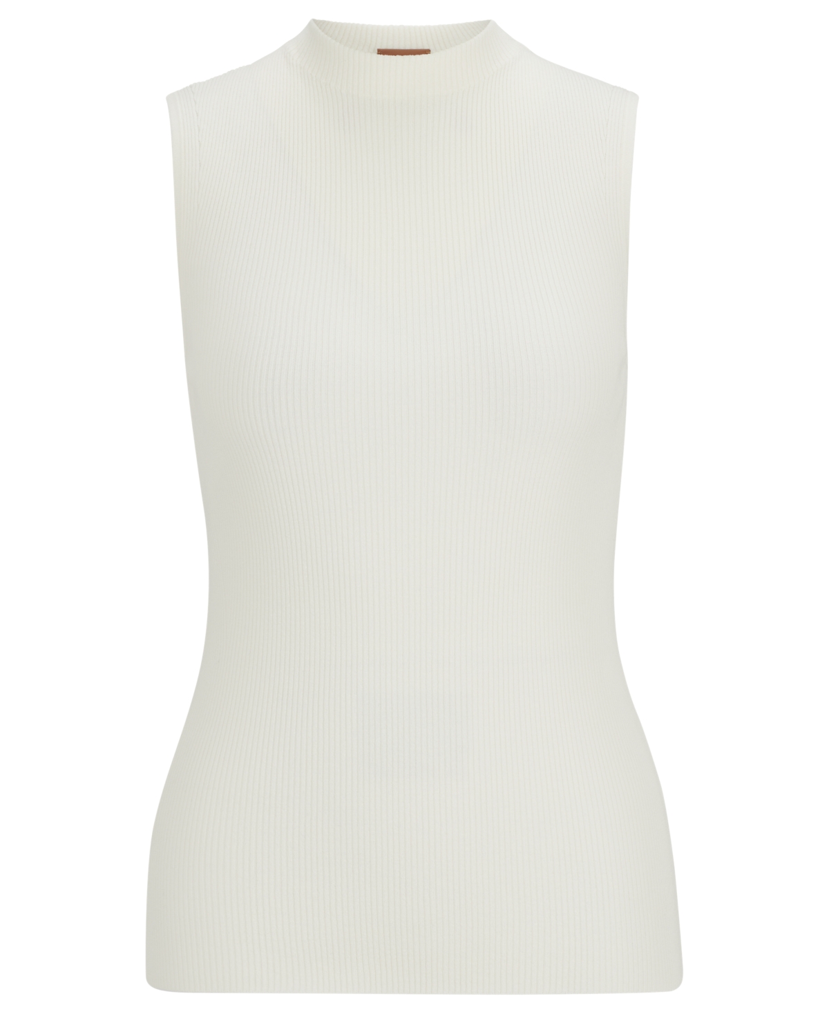 Hugo Boss Boss By  Women's Sleeveless Mock-neck Top In Open White