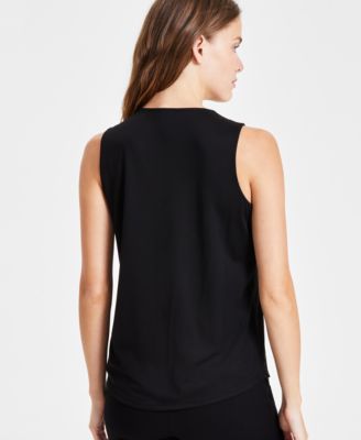 Women's Sleeveless Pleat-Front V-Neck Top 