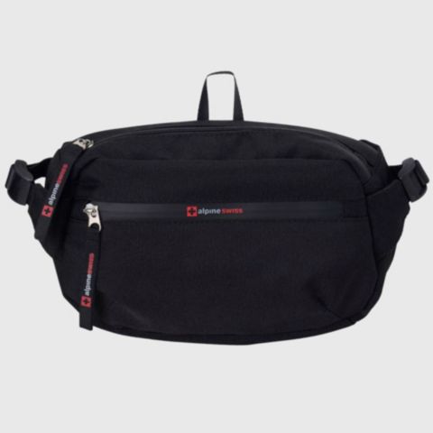 Мужская сумка Alpine Swiss Fanny Pack Adjustable Waist Sling Crossbody Chest Pack Bum, цвет: Чёрный