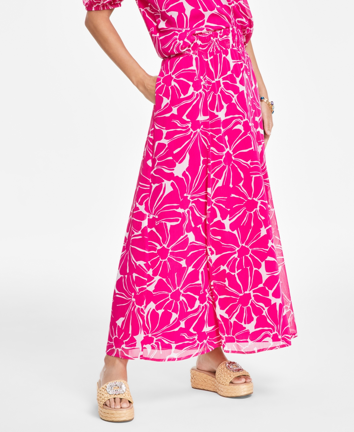 I.n.c. International Concepts Women's Floral-Print Pull-On Flared Maxi Skirt, Created for Macy's