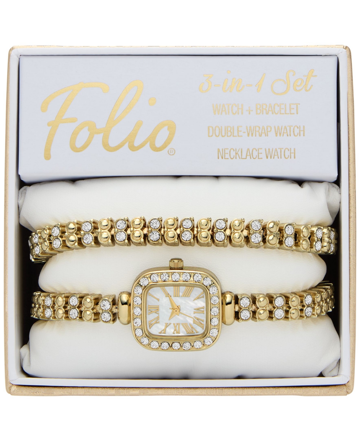 Shop Folio Women's Three Hand Gold Alloy Watch 20mm Gift Set In No Color