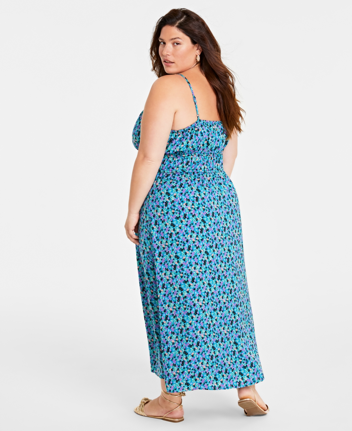 On 34th Trendy Plus Size Floral Print Midi Dress, Created for Macy's
