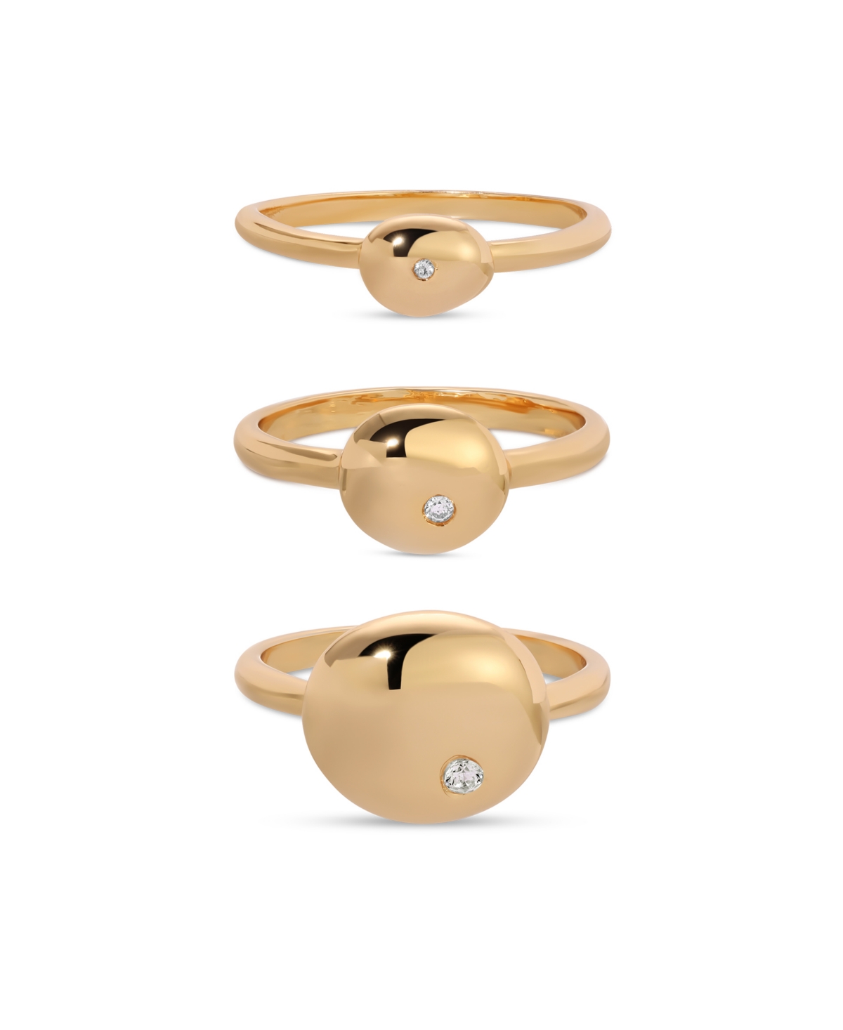 Shop Ettika Polished Stacking Pebble Ring Set In Gold