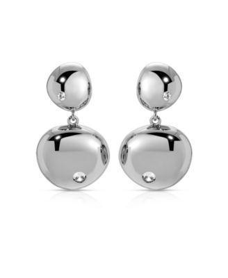 Polished Double Pebble Drop Earrings