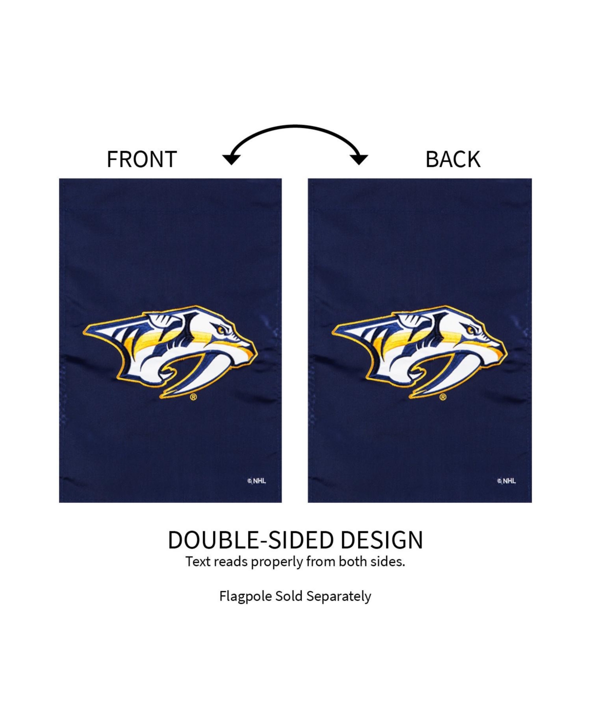 Evergreen Nhl Nashville Predators Garden Applique Flag Indoor Outdoor Decor