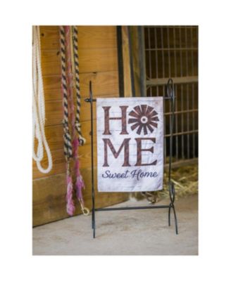 Flag Windmill Home Sweet Home Garden Linen Flag