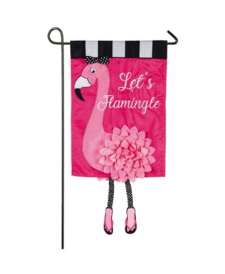 Flag Let's Flamingle Garden Applique Flag