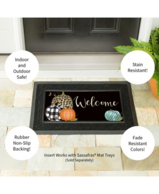 Mixed Print Pumpkins Sassafras Indoor Outdoor Switch Doormat 10"x1'10" Black