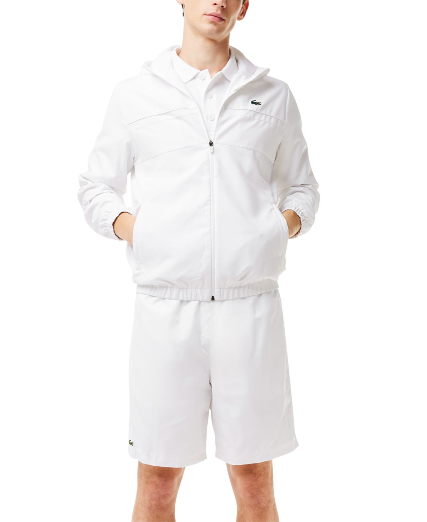 Мужские шорты Lacoste Diamante-Print Drawstring, цвет: 001 Белый — фото 7