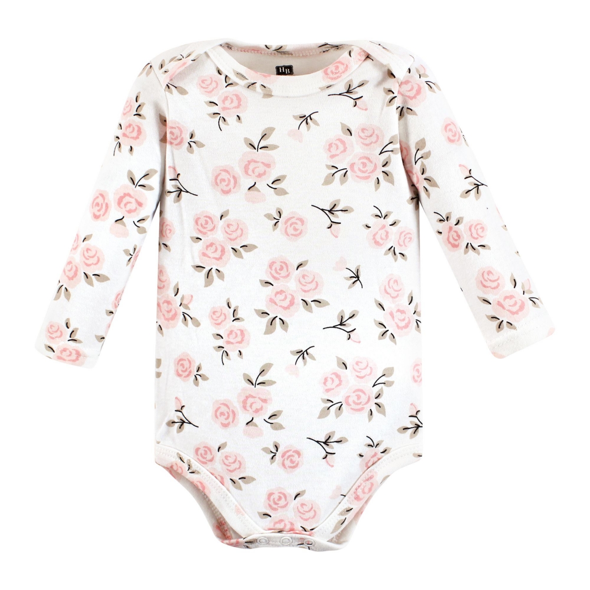 Hudson Baby Baby Girls Cotton Long-Sleeve Bodysuits, Cinnamon Pink Prints 7-Pack - Cinnamon pink prints 7-pack