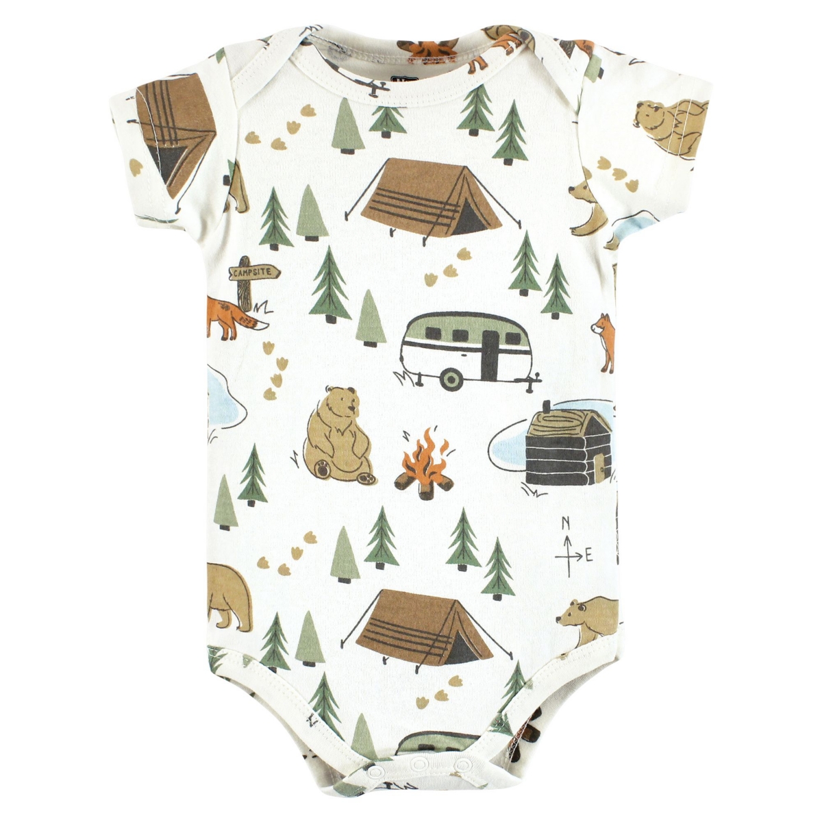 Hudson Baby Baby Boys Unisex Baby Cotton Bodysuits Camper, 3-Pack