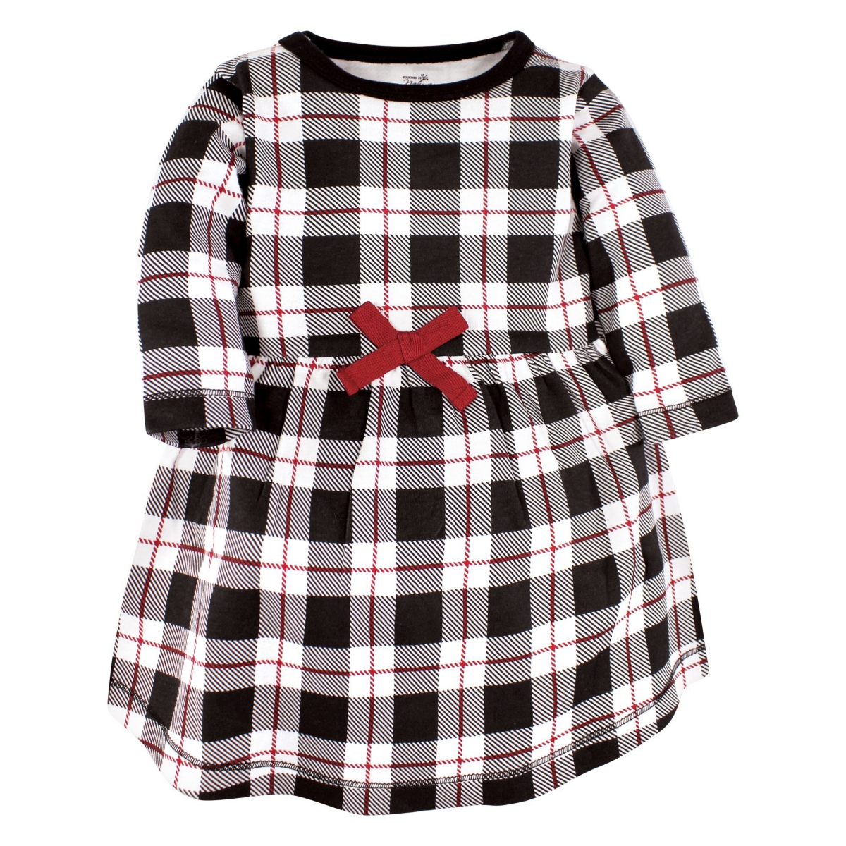Touched by Nature Toddler Girls Organic Cotton Long-Sleeve Dresses,- Red winter folk