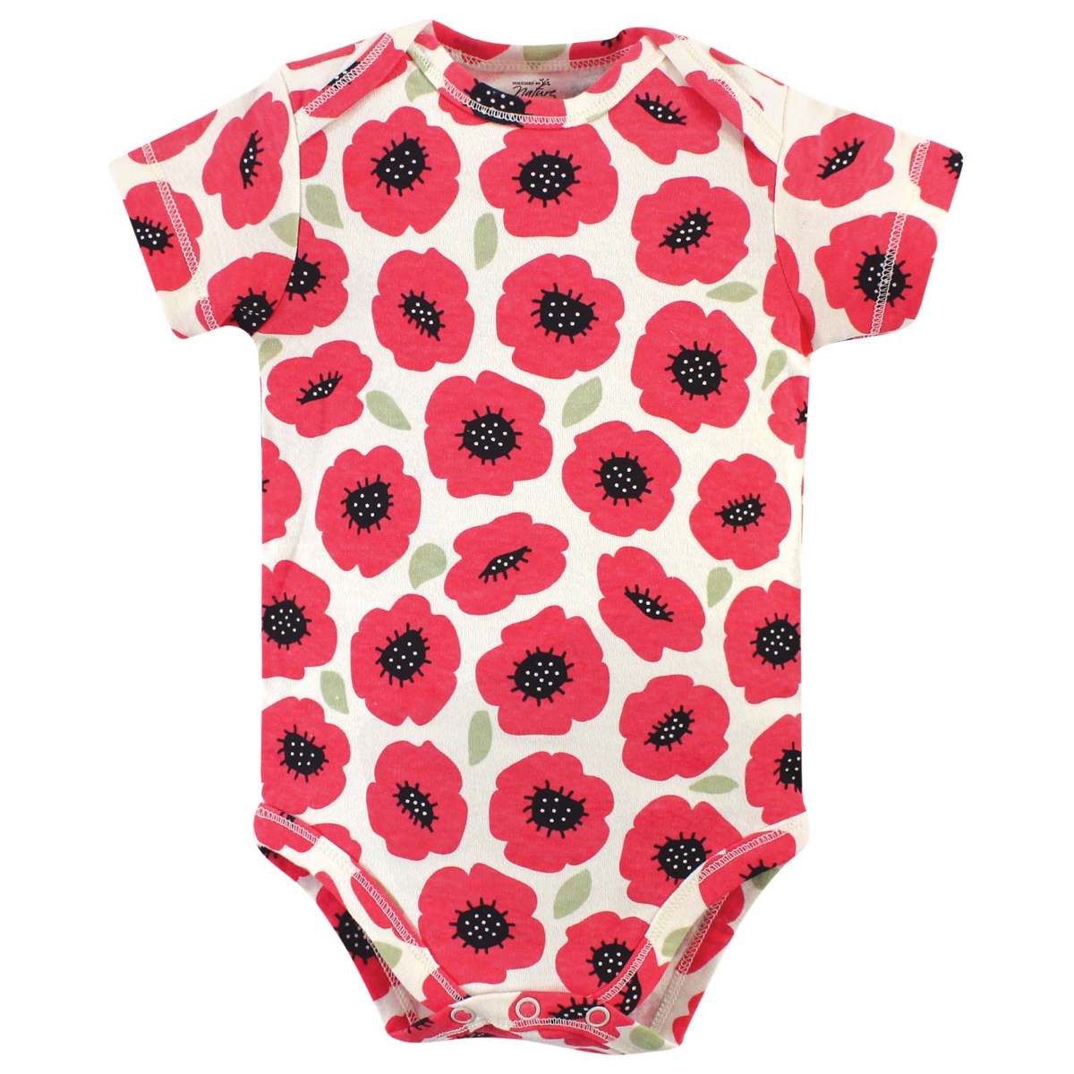 Touched by Nature Baby Girls Baby Organic Cotton Bodysuits 5pk,- Poppy