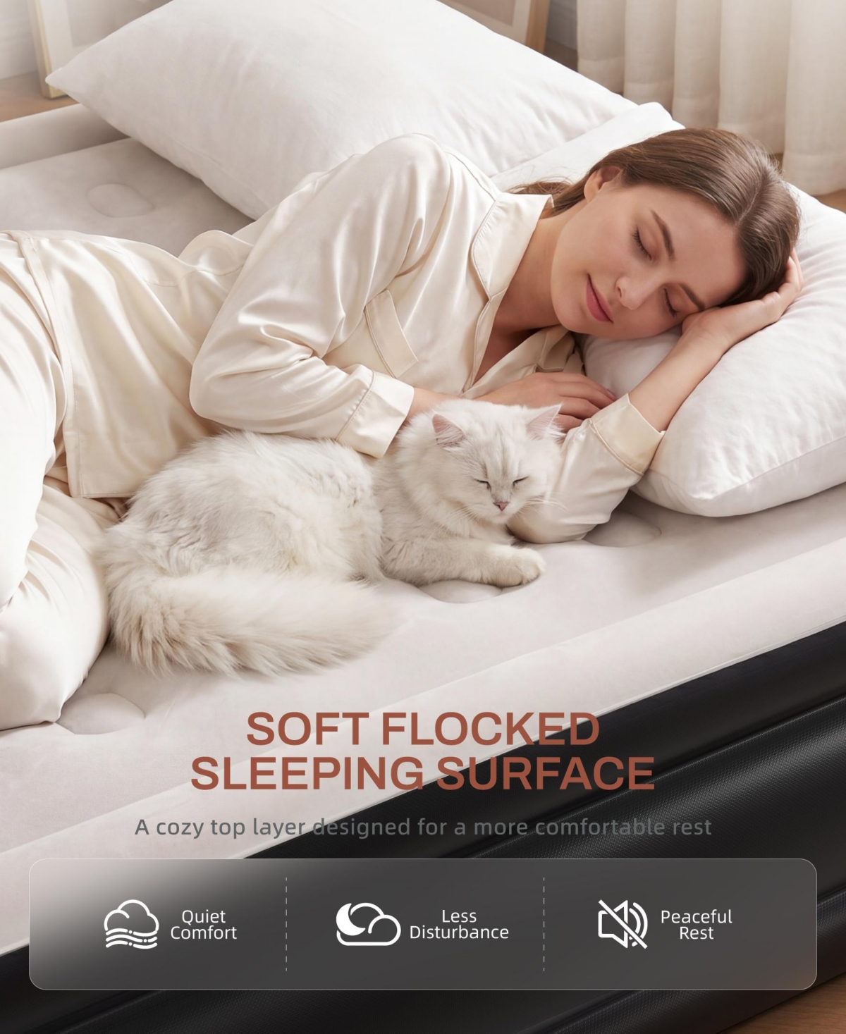 Sugift 4 Pieces Orthopedic Bed Wedge Pillow Set for Pain Relief