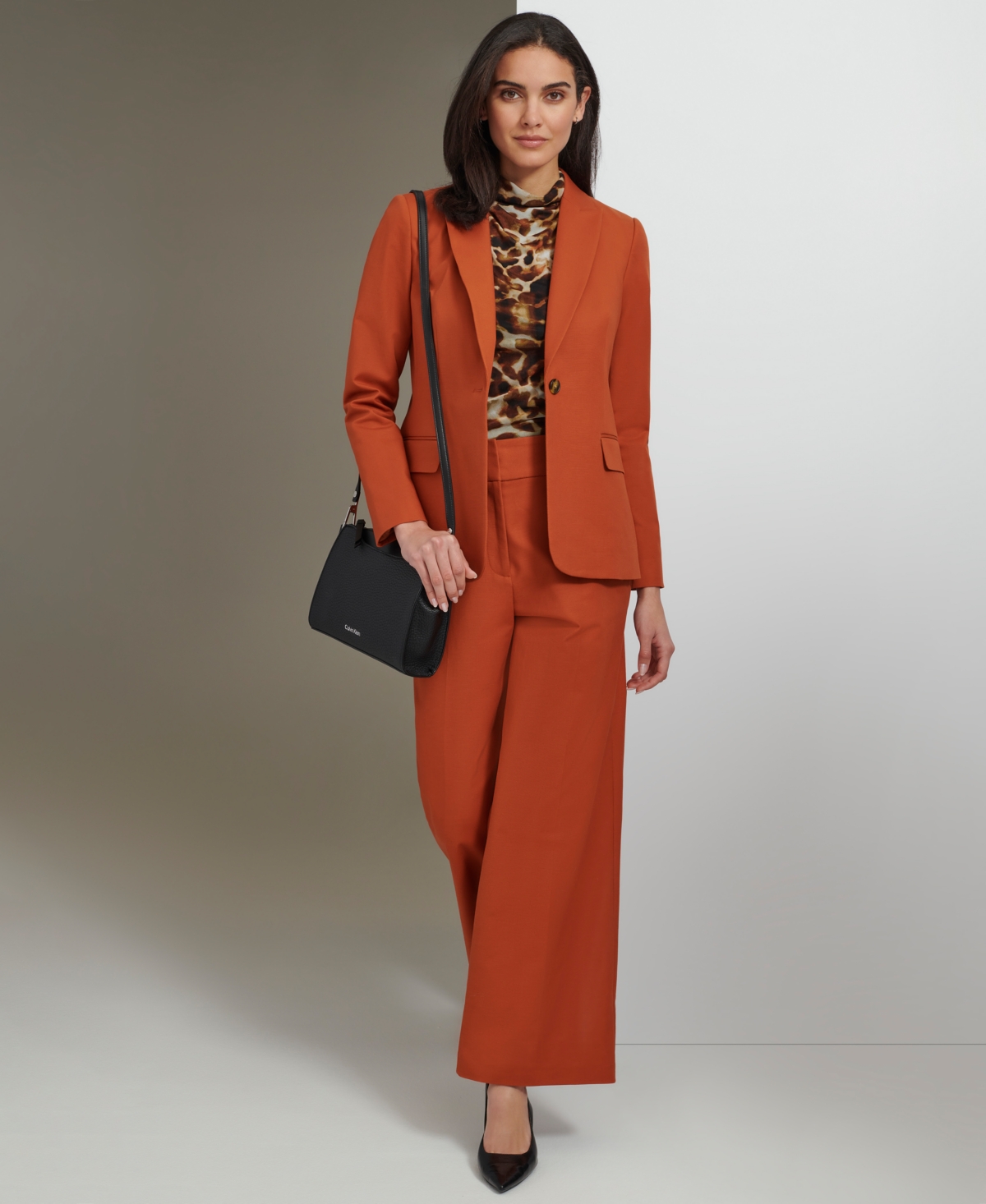 Calvin Klein Women's Cotton One-Button Blazer