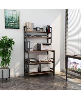 Bakers Rack with Hutch – 5-Tier Freestanding Kitchen Organizer Shelf for Microwave, Spices, Pots & Pans