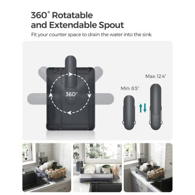 Rust-Resistant Stainless Steel Dish Drainer Rack for Sink or Countertop Use