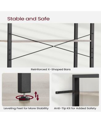 Bookshelf, Home Office Bookcase, Storage Rack With Steel Frame, For Living Room