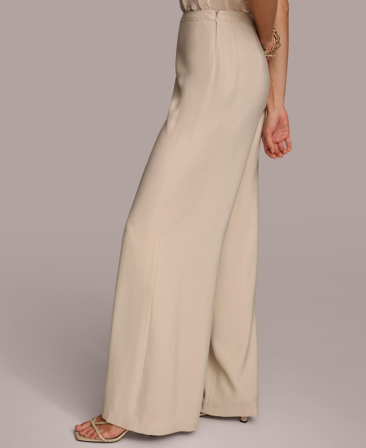 Donna Karan Women's Flat Front Wide-Leg Pants