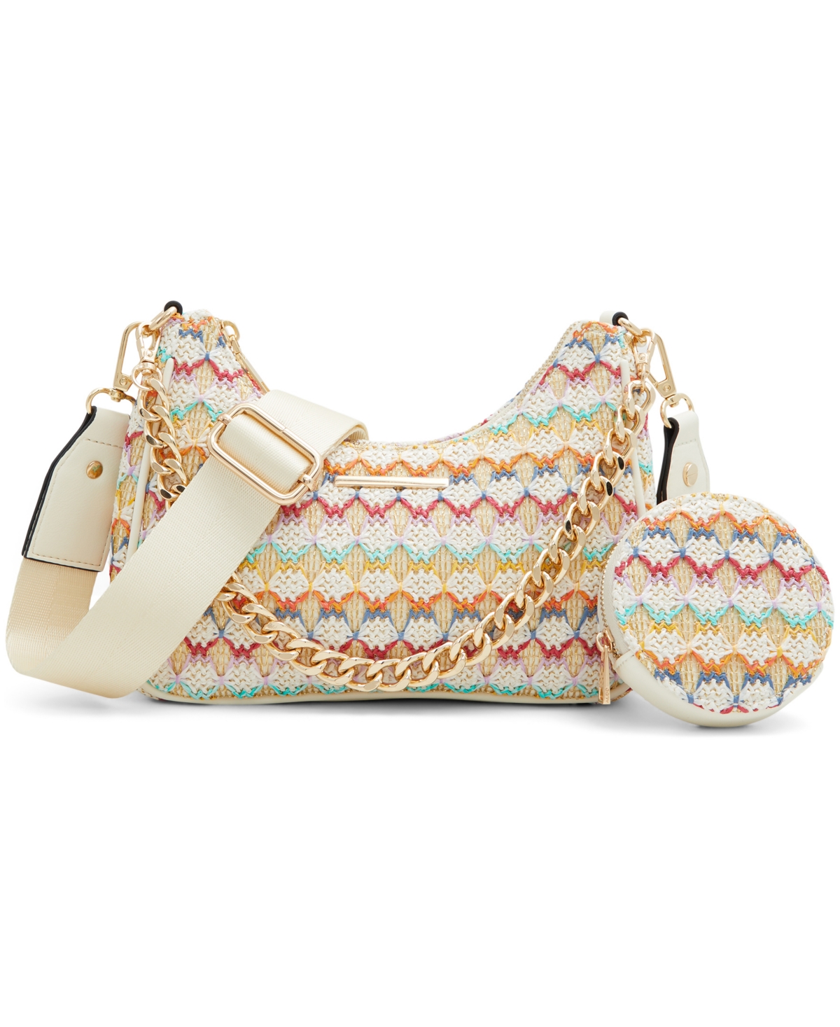 Shop Aldo Santanax Textile Medium Shoulder Bag In Bright Multi