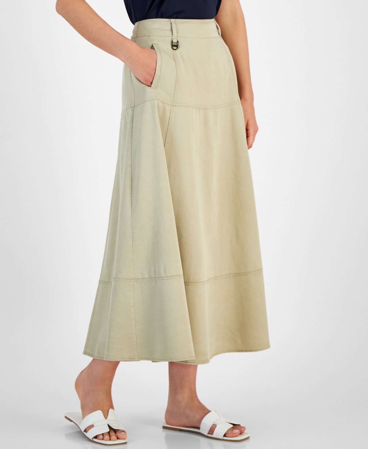 Nautica Jeans Women's Twill A-Line Midi Skirt