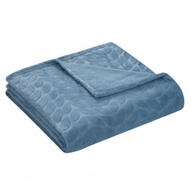 Pastel Chic Embossed Leaves Ultra Plush Accent Throw Blanket - 50 in. W x 60 in. L