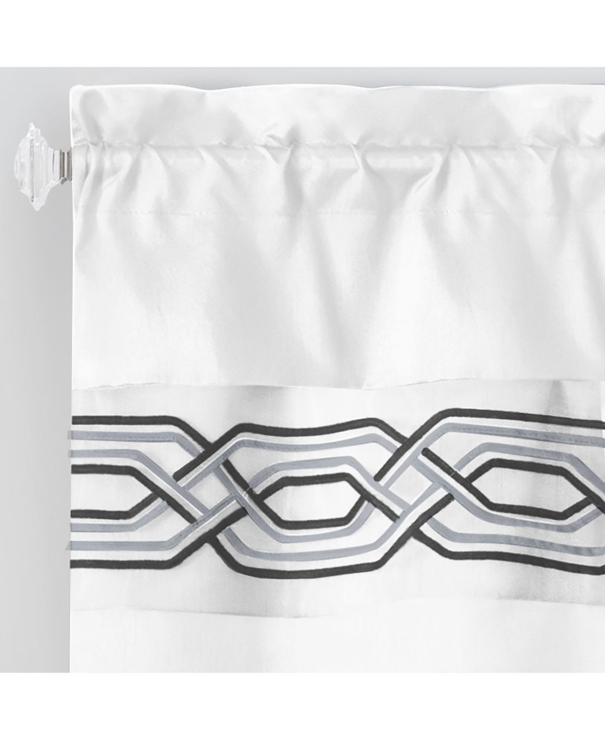 Kate Aurora Pacifico Complete 3 Piece Rod Pocket Embroidered Tier & Valance Kitchen Curtain Set