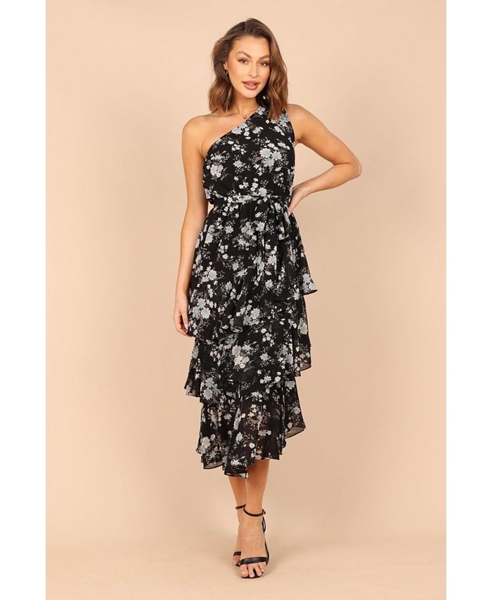 One Shoulder Petal Lace Dress main image 1