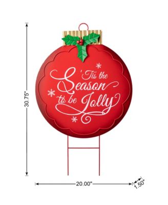 32"H Large Metal Christmas Ornament Yard Stake or Wall D&eacute;cor