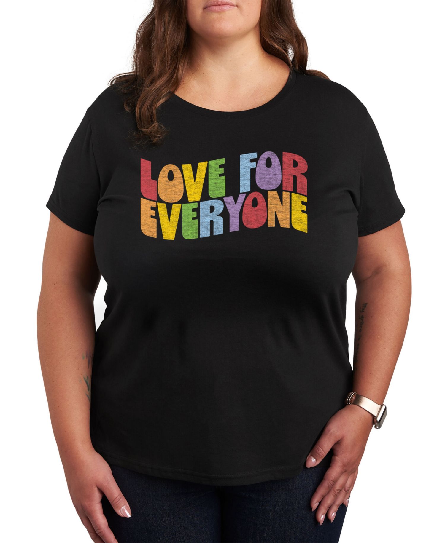 Trendy Plus Size Pride Love for Everyone Graphic T-Shirt