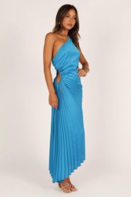 Flin Pleated One Shoulder Midi Dress