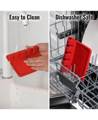 Silicone Utensil Rest with Drip Pad for Multiple Utensils