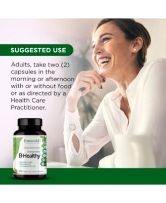 B-Healthy - With L-5 Methyltetrahydrofolate (5-MTHF) Coenzymated Folic Acid as Folate for Energy, Stress, Cognitive and Immune Support - 60 Vegetable Capsules