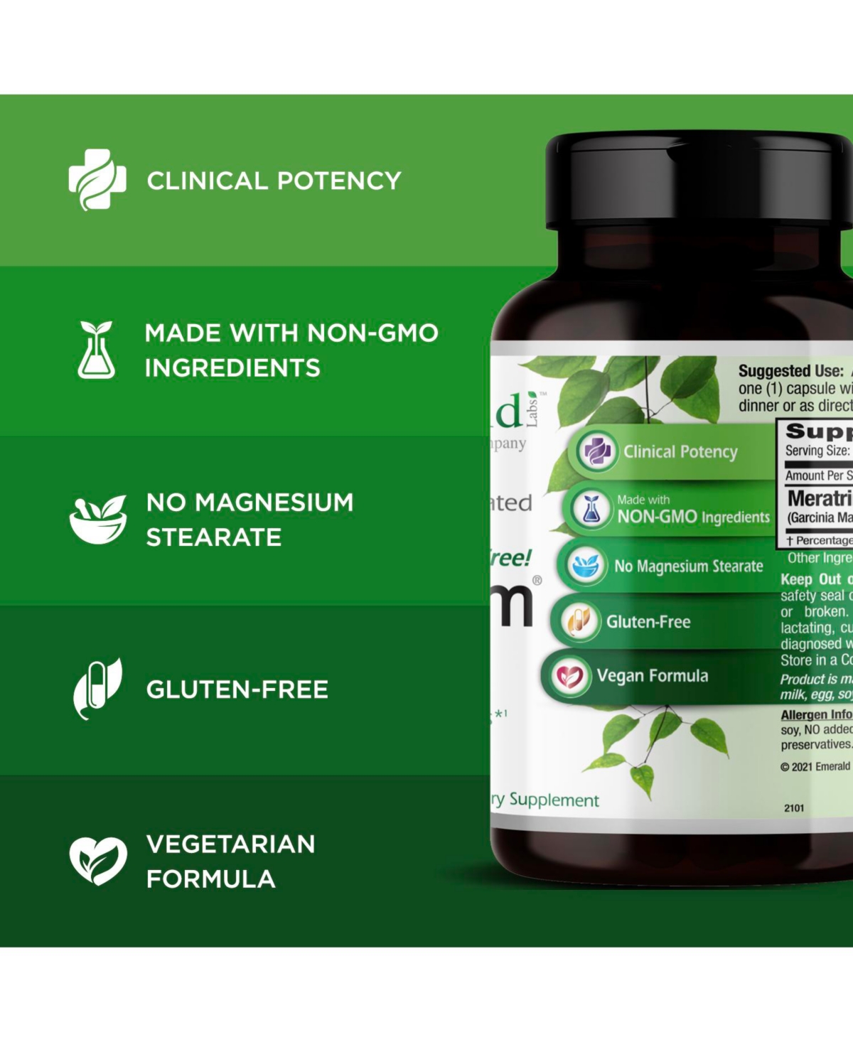 Emerald Labs Meratrim 800 mg - With Fruit and Flower Extracts for Weight Management Support - Capsules