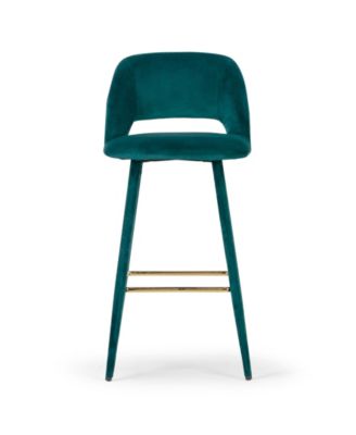 29.5" Anita Velvet Barstool, Set of 2