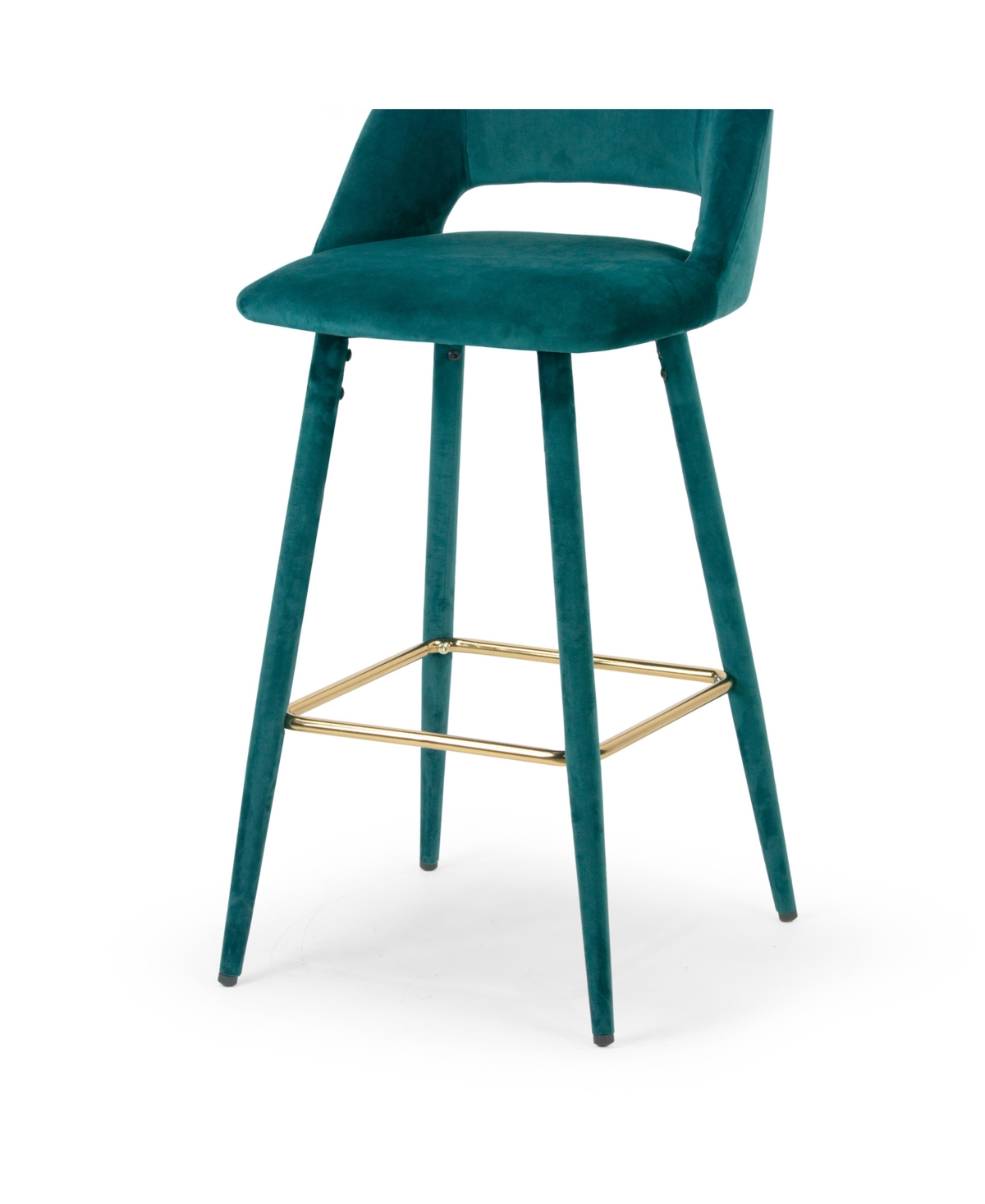 Glamour Home 29.5" Anita Velvet Barstool, Set Of 2 In Blue
