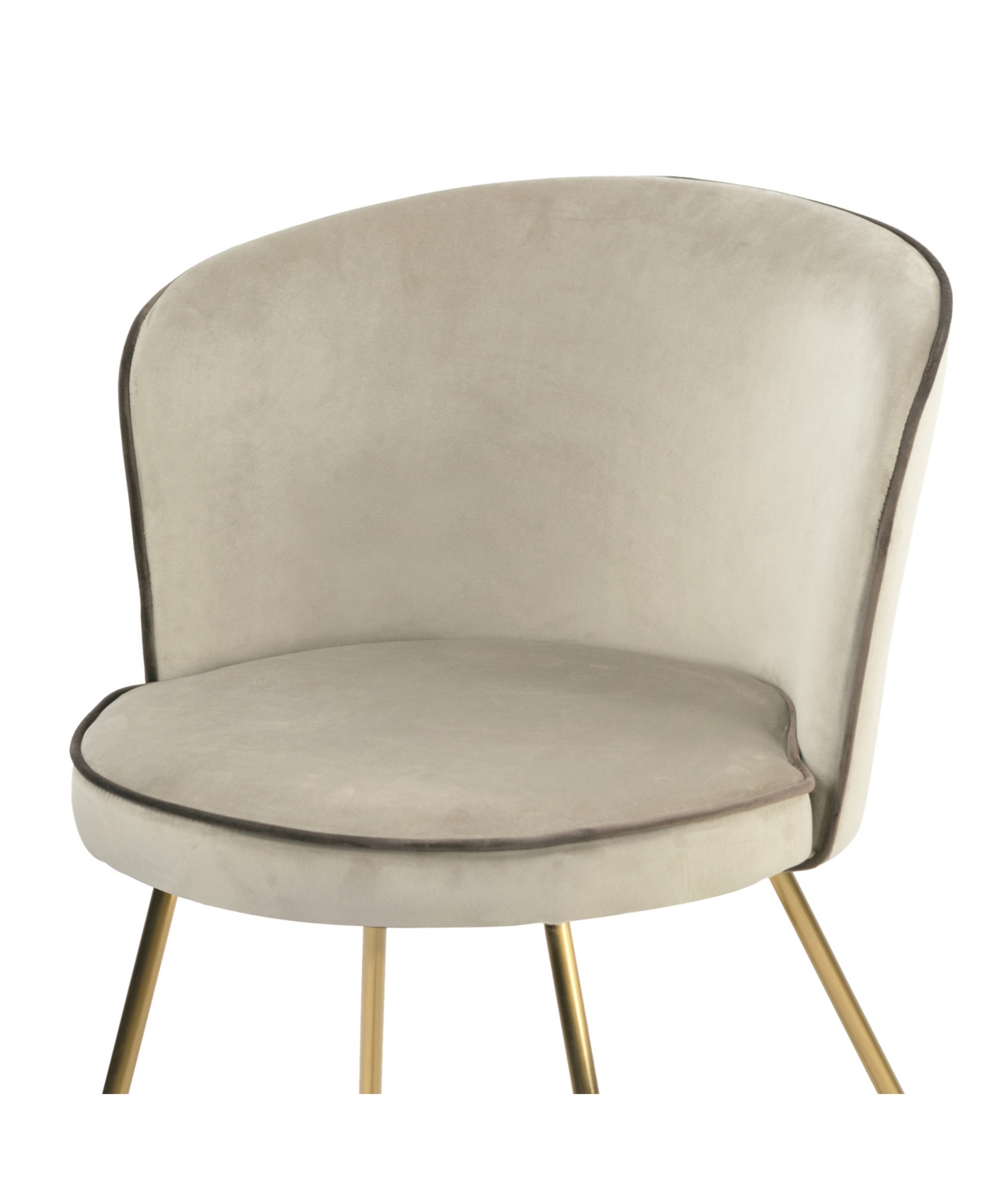 Shop Glamour Home 28.5" Anila Velvet, Metal Dining Chair, Set Of 2 In Cream