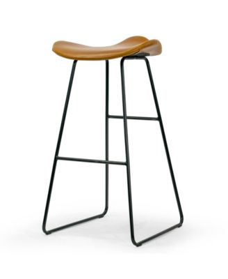 29.5" Aoi Polyester, Metal Barstool, Set of 2