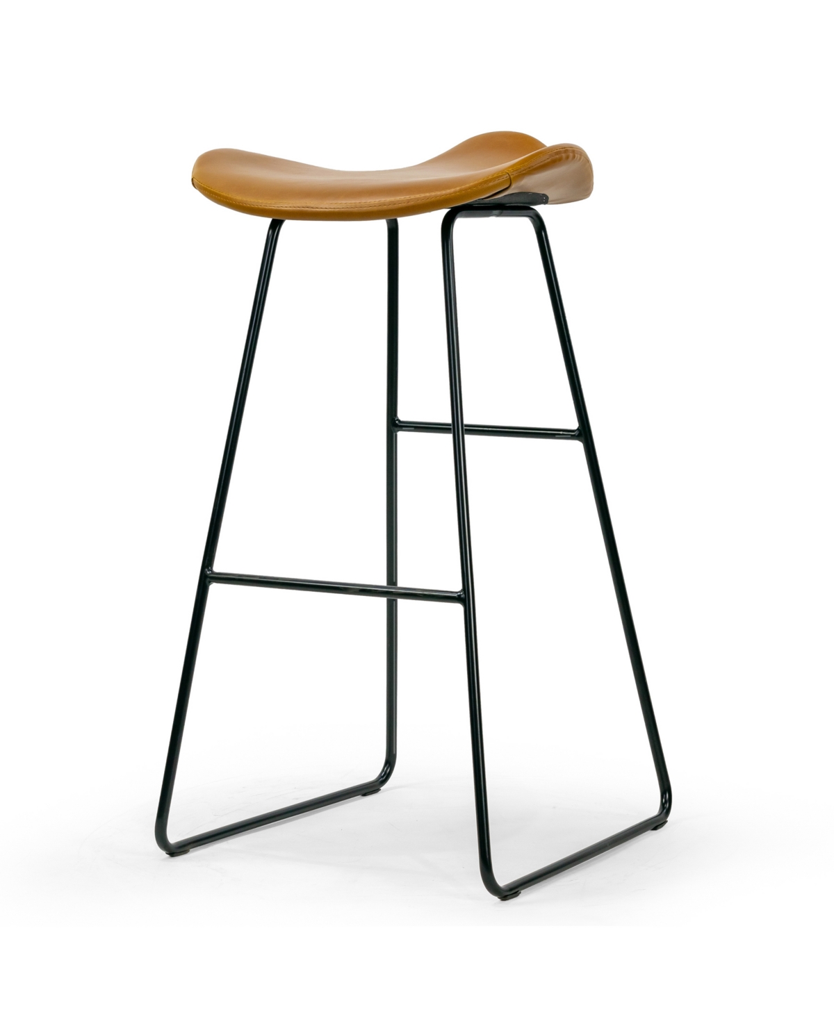 Glamour Home 29.5" Aoi Polyester, Metal Barstool, Set Of 2 In Brown